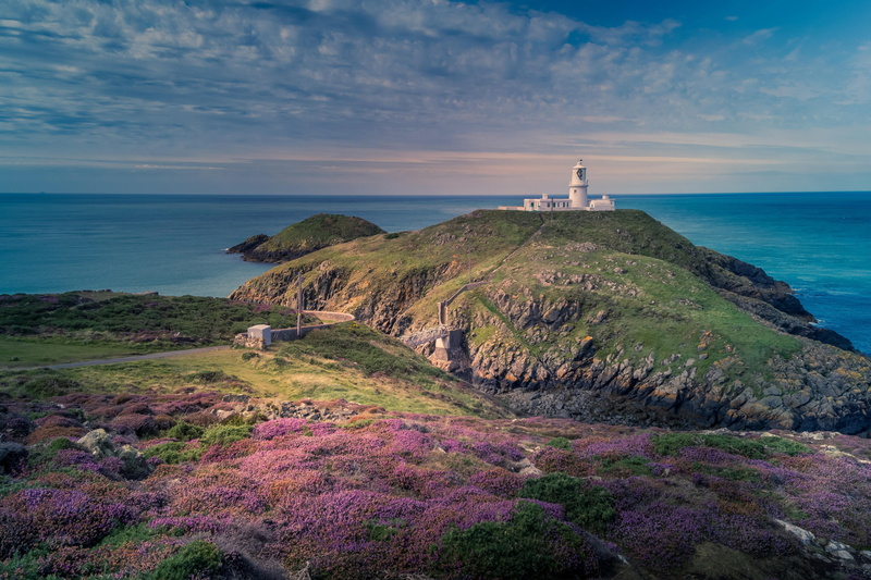 sky, 5k hd background, water, flowers, sunset, coast, relief, Wales, "National Park", sea, landscapes, ocean, coastline, lighthouse, " United Kingdom"
