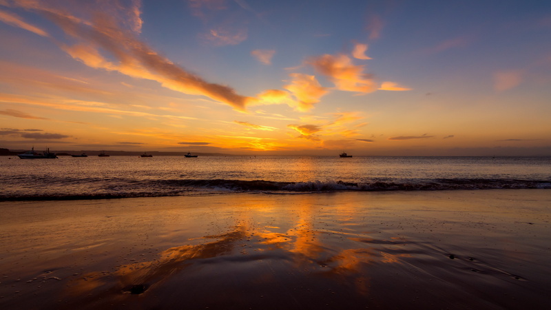 wales, boats, cloud - sky, seascape, early, horizon, coast, golden hour, background, shore, nature, romantic sky, reflection, sunrise, sunset, idyllic