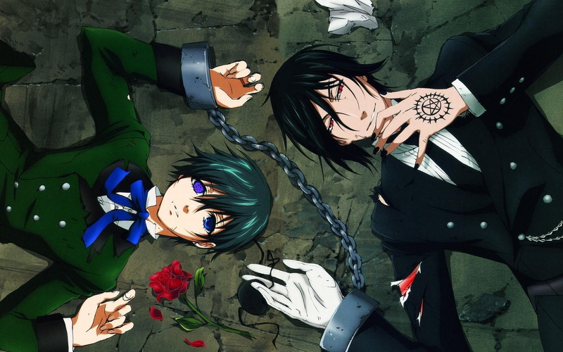 1920x1200, anime, butler, sebastian, ciel, black butler, 1080P, characters, black