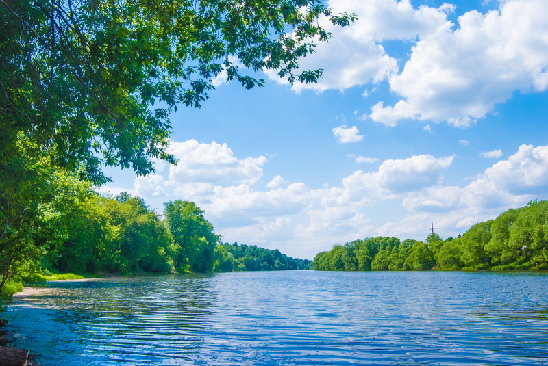 deep forest, green trees, River lune, sea, rippling, no People, cloud - Sky, River Lenochka, landscape, mountain, idyllic, 5K, beautiful nature, day, sky
