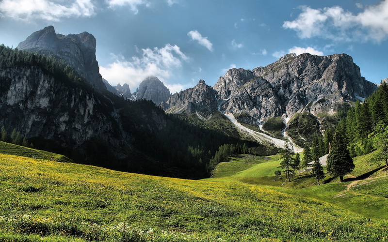 forest, mountain, vacations, sky, blue, tree, european Alps, environment, pine tree, famous Place, cloud - Sky, hiking, trentino, alto Adige, sunlight