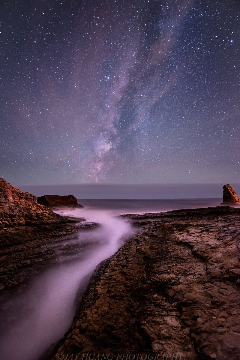 astronomy, nebula, space, 2K, galaxy, star - Space, night, Ocean  Pacific, rock, Beach, Bay Area, Davenport, Night Photography, Milky Way, landscape, constellation