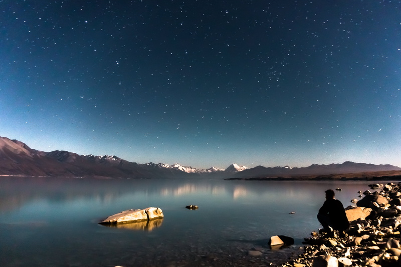 lake, One, milky Way, astronomy, body, landscape, star - Space, sky, lake  pukaki, night  shot, galaxy, new  zealand, Starry Night, mountain, nature, stars
