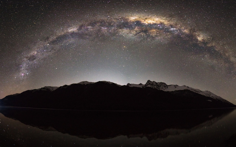 landscape, star - space, galaxy, space, mountain, sky, 2K, no people, lake, water, space and astronomy, tranquil scene, dark, nature, reflection, silhouette