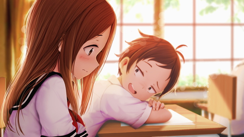 karakai jouzu no takagi, romance, classroom, Anime, blush, 1080P, shy, takagi, nishikata