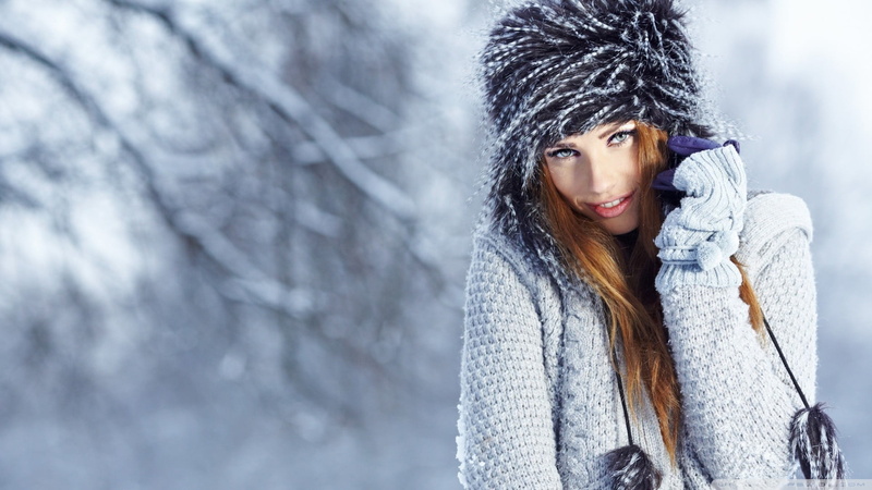 young adult, beauty, beautiful people, cold temperature, winter, warm clothing, snow, women, 1080P, beautiful woman, happiness, outdoors, scarf, looking at camera
