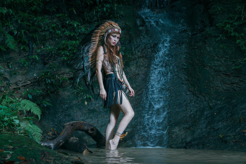 beauty, one person, beautiful woman, adult, leisure activity, nature, looking away, headdress, beauty in nature, fashion, full length, clothing, women
