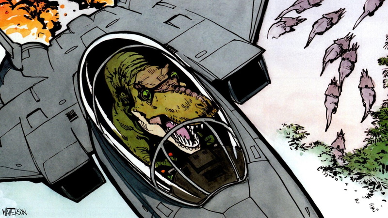 dinosaurs, 1080P, Calvin and Hobbes