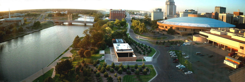 building, water, mode of transportation, day, plant, panoramic, architecture, Wichita, transportation, dusk, urban Skyline, kansas, landscape, landscapes