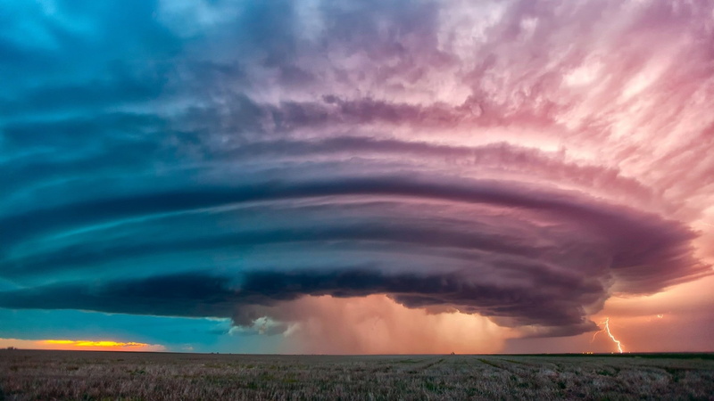 photography, lightning, Kansas City, 1080P, colorful, storm, clouds, landscape
