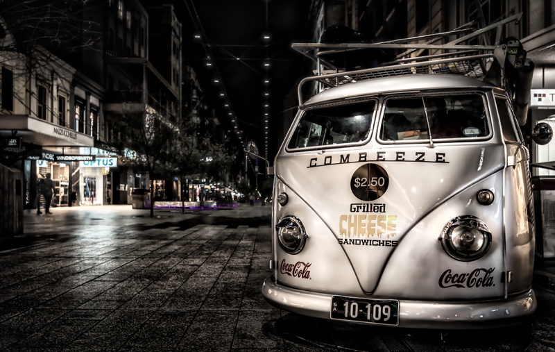 incidental people, city, text, 5K, kombi, car, western script, mode of transportation, transportation, illuminated, rundle mall, built structure, architecture