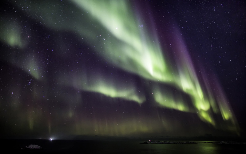 hd, stars, night, snow, borealis, nature, green, 1080P, northern, lights, aurora