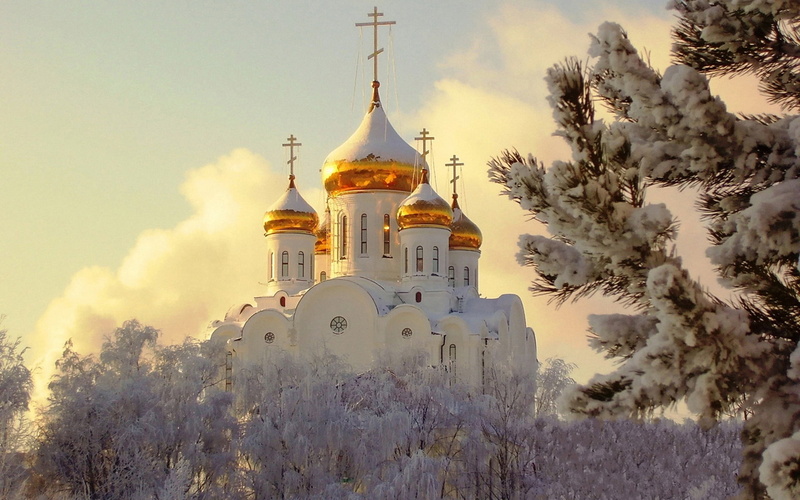 day, cloud - sky, snow, architecture, spire, built Structure, gold, Winter, tree, saint, outdoors, brown, ukraine, no people, orthodox Church, kiev, tourism