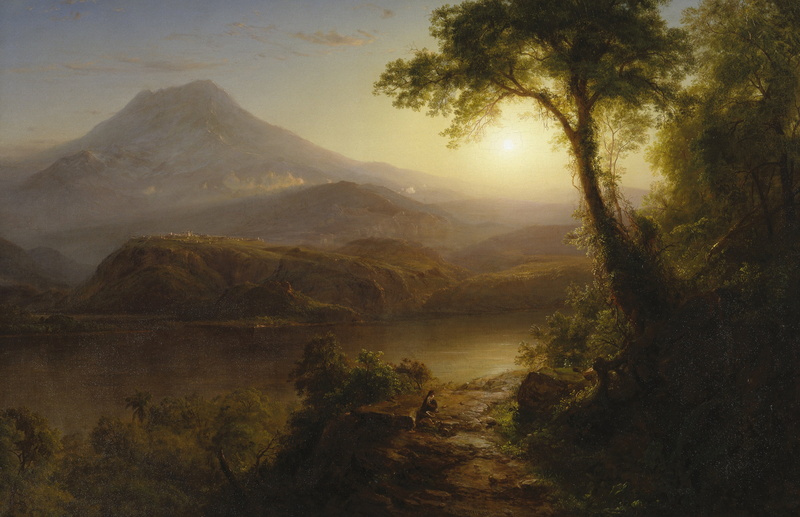 Frederic Edwin Church, The landscape in the Tropics, 5K, nature, tree, picture, mountains