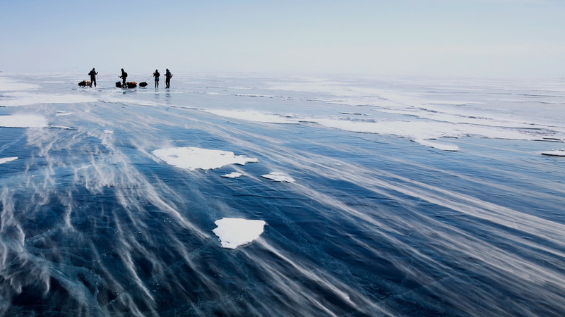 ice, snow, frozen lake, landscape, wind, people, sky, 1080P