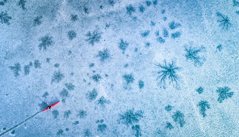720P, drone, frozen lake, ice