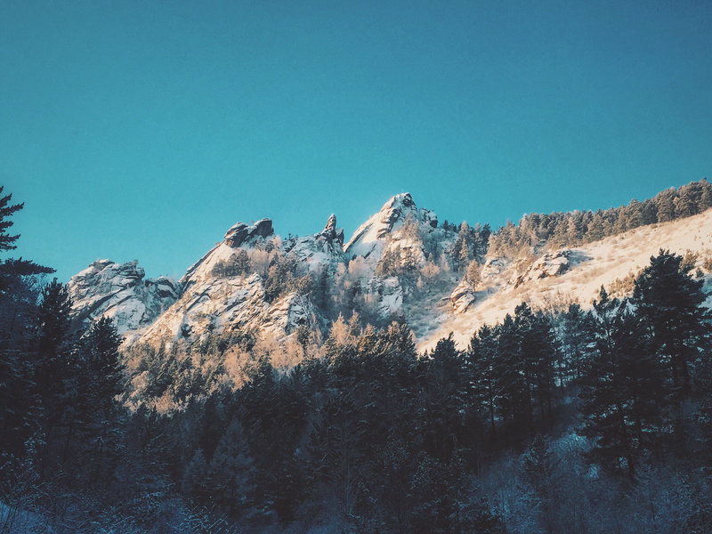 clear sky, россия, coniferous tree, environment, non-urban scene, mountain peak, winter, mountain range, pine tree, land, no people, beauty in nature, day