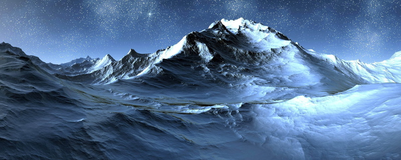 sky, illustration, tranquility, scenics, mountain Range, stars, landscape, polar climate, asia, snow, astronomy, mountains, frozen, blue, environment, arctic