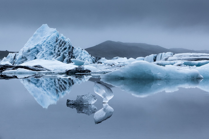 ice, winter, 1080P, nature, reflection, water, Iceland, snow, landscape, Isabel Corthier, iceberg, hills