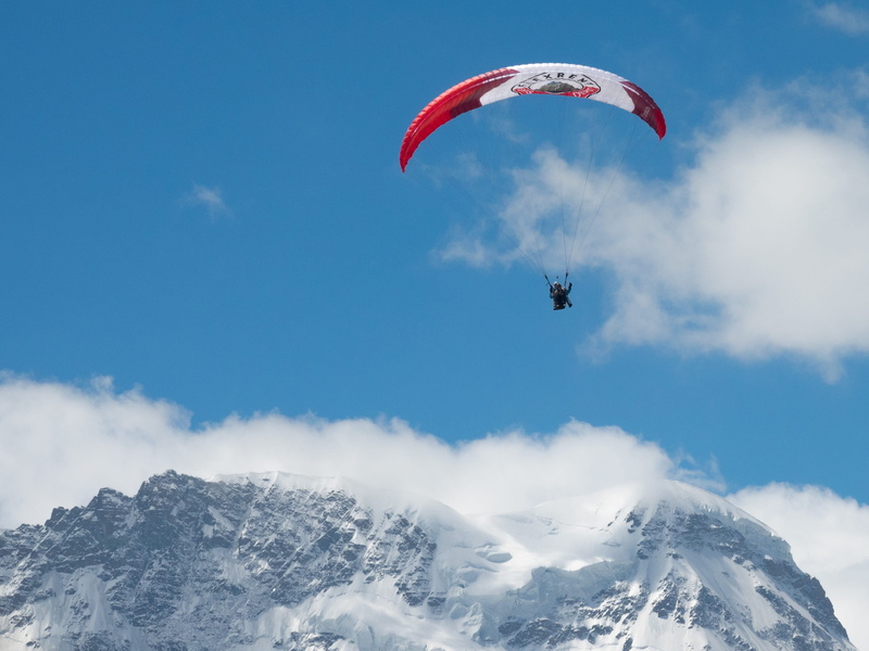 valais, sky, one person, snow, mountain peak, flying, adventure, real people, extreme sports, joy, floating sailing, andi garba, fly, alpine, 2K, paragliding