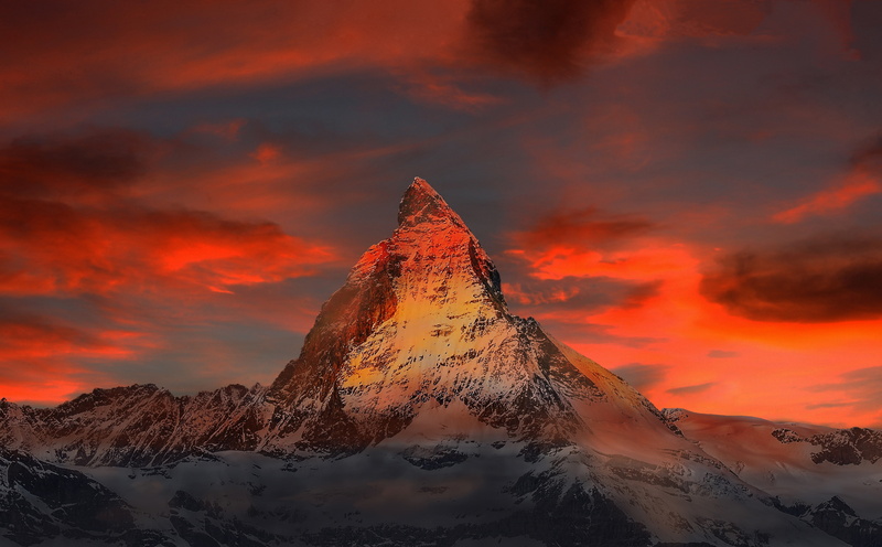 dramatic sky, tranquility, cloud - sky, non-urban scene, cold temperature, no people, snowcapped mountain, environment, 5K, tranquil scene, sky, high-altitude