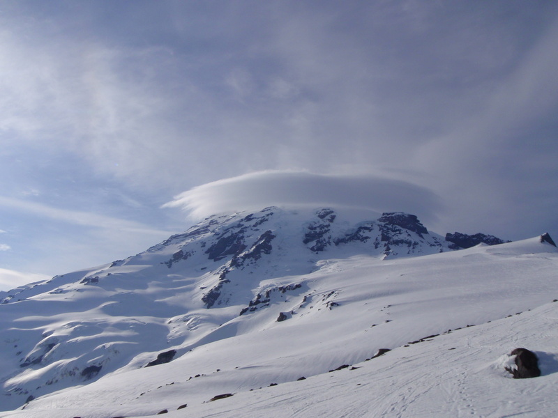 idyllic, scenics - nature, sky, snow, non-urban scene, winter, Lenticular, extreme weather, mountain peak, beauty in nature, Rainier, landscape, tranquility