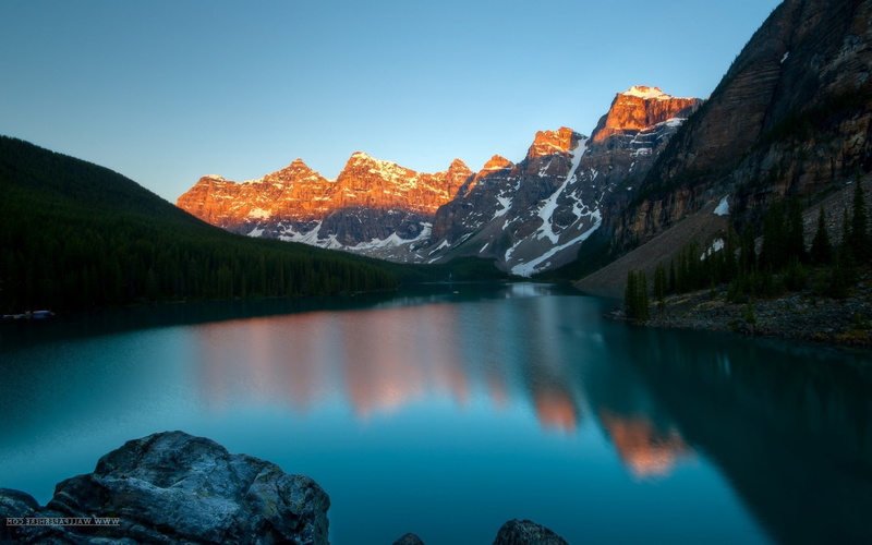 lake, no people, outdoors, Banff National Park, solid, nature, water, 1080P, sky, waterfront, formation, non-urban scene, mountain, idyllic, rock - object