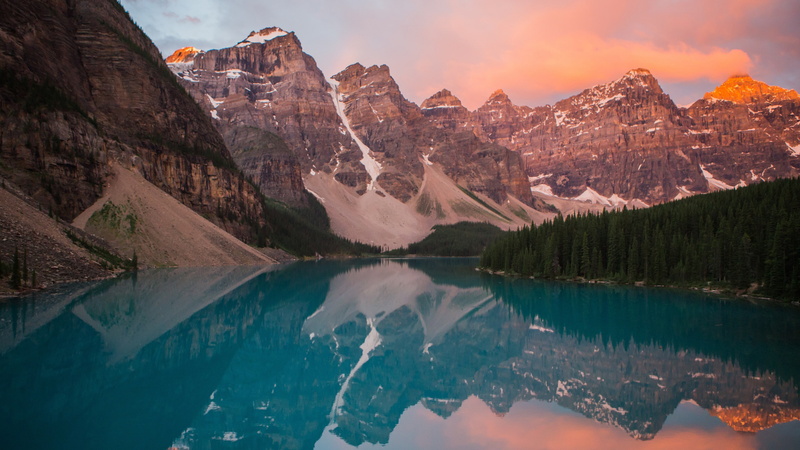 lake, 4K, sunrise, moraine
