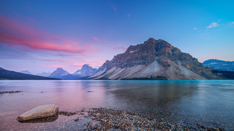 banff national park, solid, reflection, national park, lake, tranquility, rock - object, nature, 1080P, land, rock, sky, mountain peak, no people, water