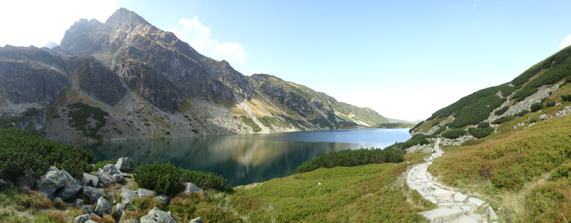 scenics, tranquility, mountain range, the high tatras, water, Mountains, outdoors, 8K, travel destinations, nature, Poland, land, panoramic, clear sky
