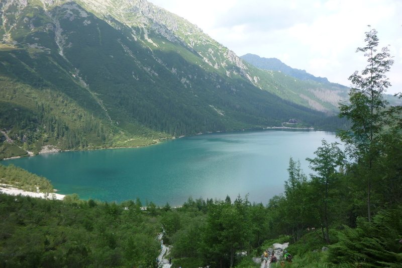 poland, morskie oko, flowing water, mountain, 2K, green color, sky, polish tatras, the beauty of the mountains, beauty in nature, landscape, cloud - sky