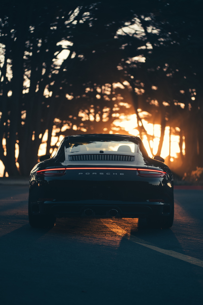 photography, land vehicle, on the move, Porsche, nature, night, no people, plant, 4K, sunlight, outdoors, motor vehicle, street, toy, road, mode of transportation