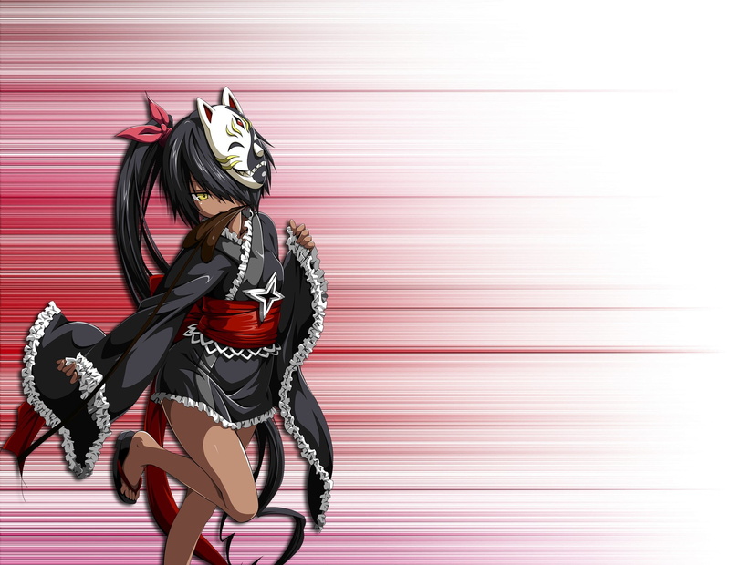 arts culture and entertainment, nature, motion, dark skin eyes mouth nose face legs anime anime girls red mask black black hair thong leaves red ribbon manga circle blending red lines to love ru master nemesis
