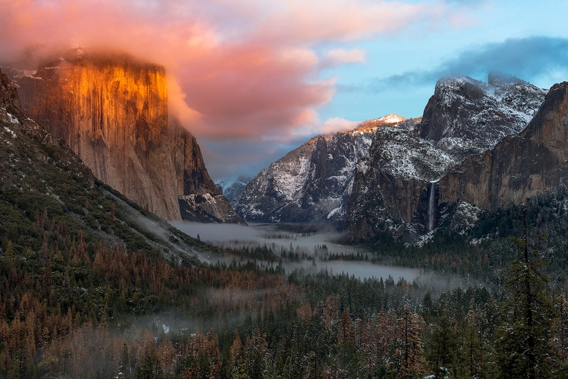Yosemite National Park, forest, mountains, 1080P, landscape