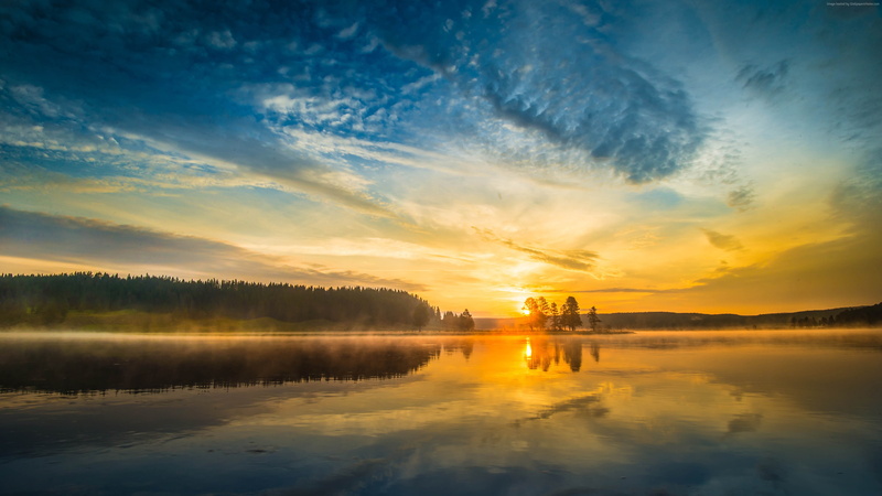 4K, Yellowstone, autumn, National Park, 5k, sunset, 4k