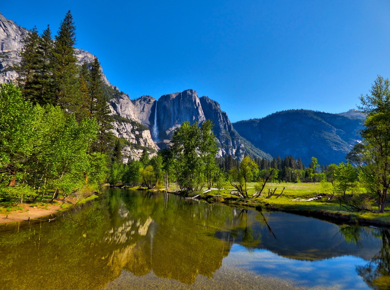 4K, green color, no people, park, California, reflection, plant, usa, tranquility, waterfront, United States, yosemity, idyllic, nature, green, valley