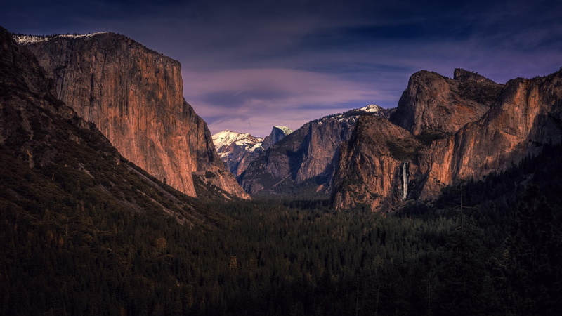 Yosemite, Dusk, USA, Mountains, 1080P, Forest, National, Park, California, Trees