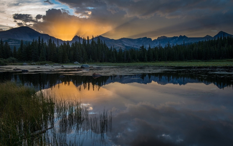non-urban scene, reflection lake, nature, reflection, autumn, vacations, cloud - Sky, summer, mountain, tree, banff National Park, forest, beauty In Nature