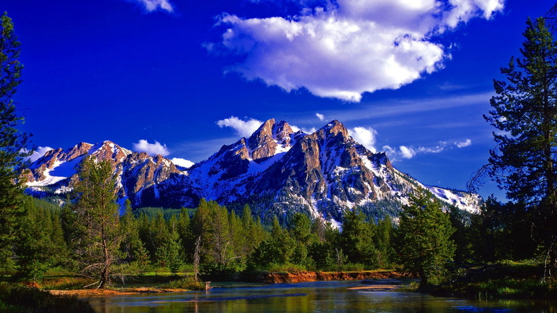 peak, snowcapped mountain, summer, mountain Range, vacations, reflection, 1080P, tranquil Scene, lake, green, cloud - Sky, autumn, cold temperature, uSA
