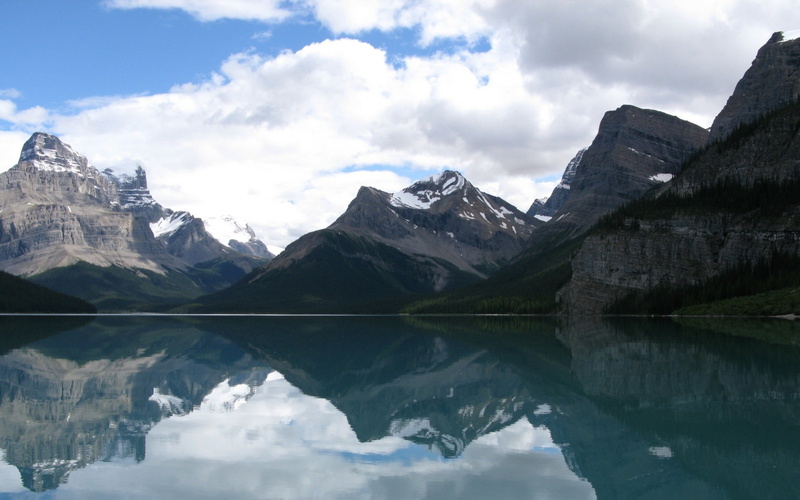 nature, idyllic, textile, Jasper National Park, cloud - sky, floral, water, black, 1080P, scenics - nature, mountain range, tranquil scene, landscape