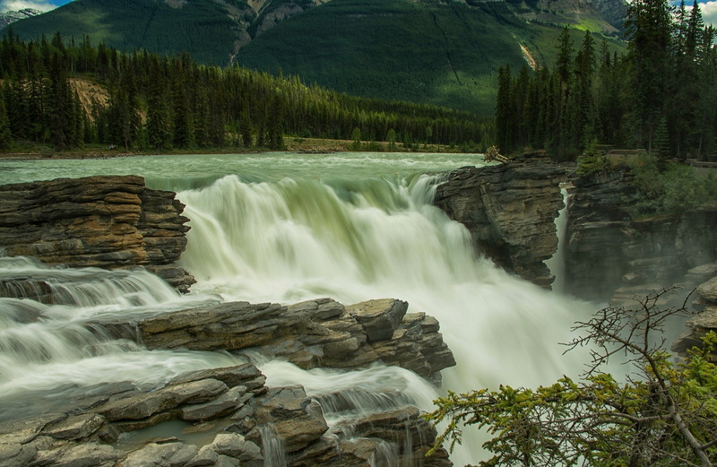 athabasca river, river, Jasper National Park, water, Canada, nature, 2K, athabasca falls