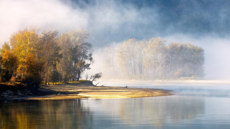 tranquility, mist, no people, 1080P, lake, environment, change, power in nature, outdoors, tree, autumn, misty, forest, canada, fog, hot spring, nature