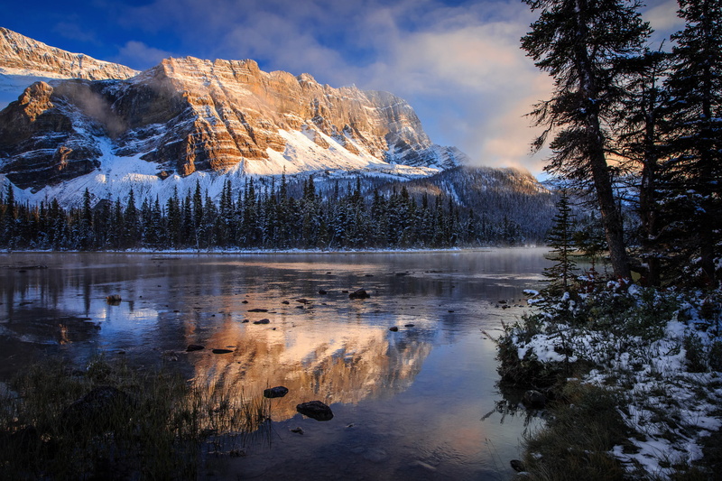 summer, water, landscape, lake, vacations, canadian Rockies, travel, rock - Object, tranquility, mountains, ice, outdoors, autumn, wilderness Area, mountain