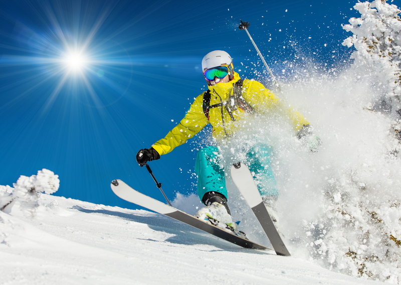 the descent, bokeh, 5K, training, freestyle, tree, jacket, snow, men, athlete, equipment, nature, yellow, sport, s, extreme, ski base, skiing