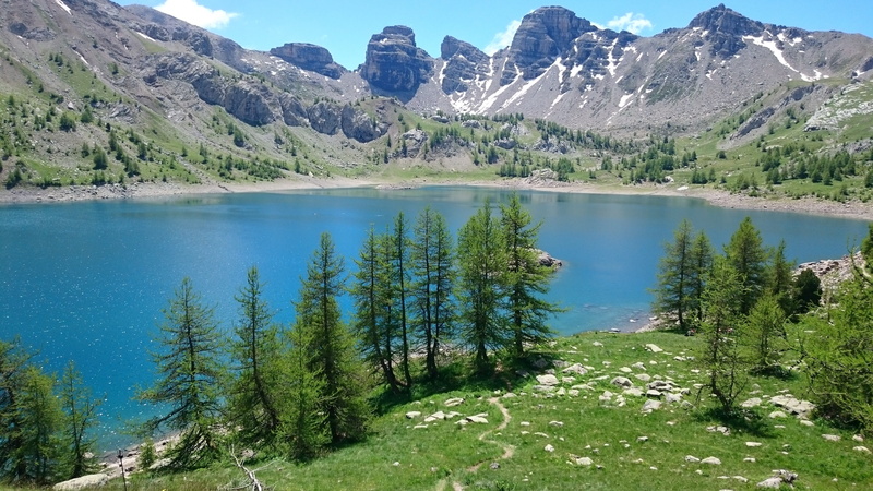 water, day, allos lake, 4K, outdoors, non-urban scene, mountain range, scenics - nature, tranquility, nature, no people, tree, lake, beauty in nature