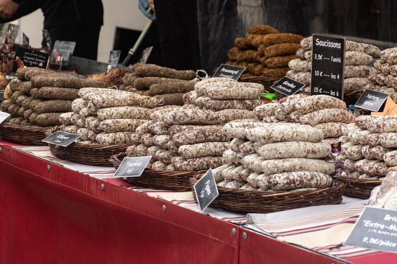 explore, tourism, large group of objects, delicatessen, abundance, saucisson, healthy eating, food and drink, price tag, no people, street food, south of france