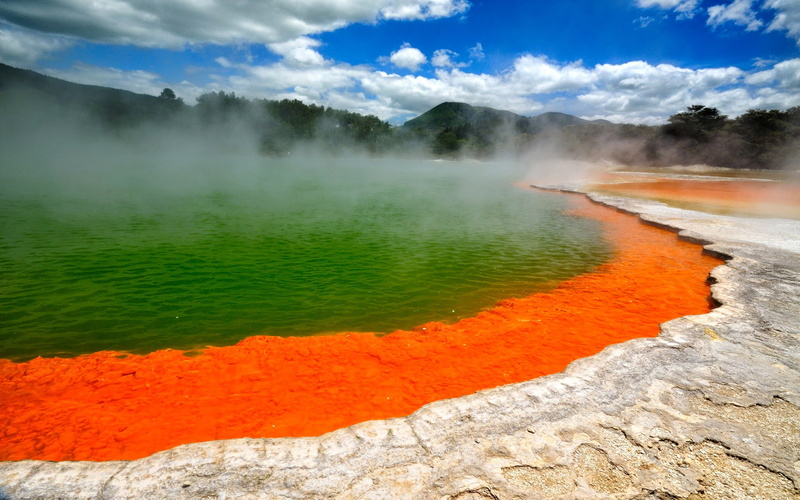 beauty in nature, desktop, lake, cloud - sky, power in nature, smoke - physical structure, new, travel, water, zealand, scenics - nature, tranquil scene