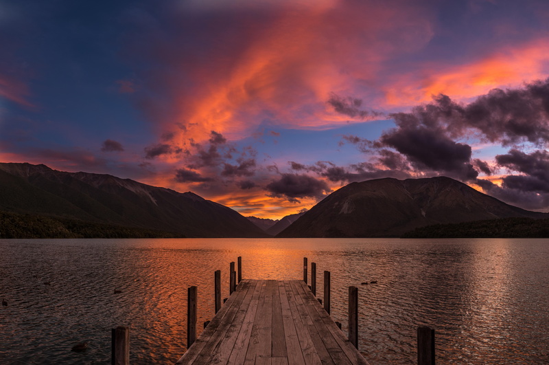 new, lake, rotoiti, zealand, 5K, sunset
