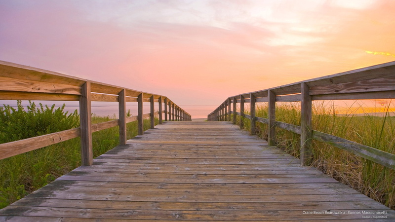 massachusetts, boardwalk, beach, sunrise, crane, 2K, Beaches