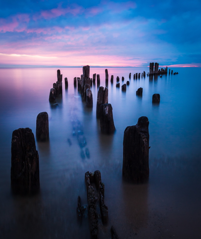 rock - Object, Water  Waves, Perfect, Illinois, night, peaceful, wood, calm, photography, landscape, blue sky, beach, water, reflection, sunset, Lighthouse Beach